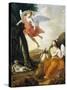 Hagar and Ishmael Saved by an Angel-Eustache Le Sueur-Stretched Canvas