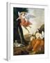 Hagar and Ishmael Saved by an Angel-Eustache Le Sueur-Framed Giclee Print