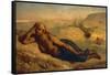 Hagar and Ishmael-Jean-François Millet-Framed Stretched Canvas