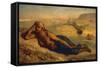 Hagar and Ishmael-Jean-François Millet-Framed Stretched Canvas