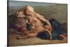 Hagar and Ishmael-Jean-Francois Millet-Stretched Canvas