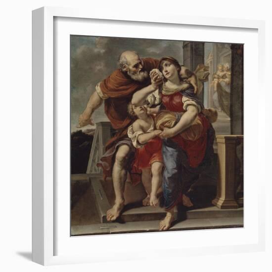 Hagar Leaves the House of Abraham-Pier Francesco Mola-Framed Giclee Print