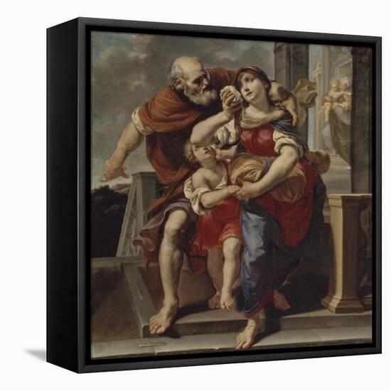 Hagar Leaves the House of Abraham-Pier Francesco Mola-Framed Stretched Canvas