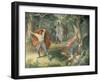 Hagen Killing Siegfried at Fountain, Hall of Nibelungens, 1831-1867-Julius Schnorr von Carolsfeld-Framed Giclee Print