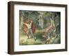 Hagen Killing Siegfried at Fountain, Hall of Nibelungens, 1831-1867-Julius Schnorr von Carolsfeld-Framed Giclee Print