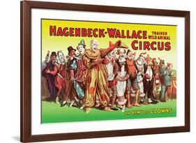 Hagenbeck-Wallace Circus, An Army of Clowns-null-Framed Art Print