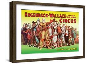 Hagenbeck-Wallace Circus, An Army of Clowns-null-Framed Art Print