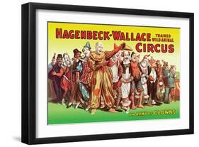 Hagenbeck-Wallace Circus, An Army of Clowns-null-Framed Art Print