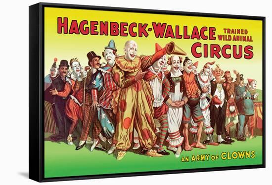 Hagenbeck-Wallace Circus, An Army of Clowns-null-Framed Stretched Canvas