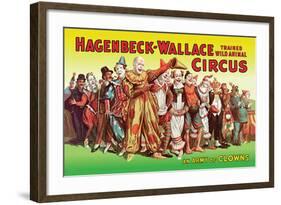 Hagenbeck-Wallace Circus, An Army of Clowns-null-Framed Art Print