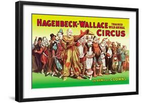 Hagenbeck-Wallace Circus, An Army of Clowns-null-Framed Art Print