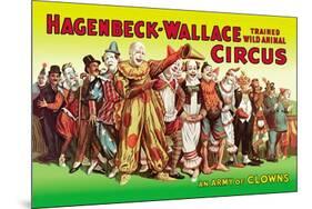 Hagenbeck-Wallace Circus, An Army of Clowns-null-Mounted Art Print