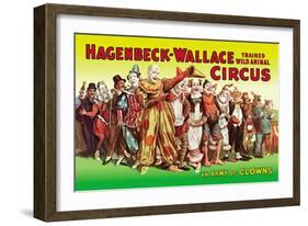 Hagenbeck-Wallace Circus, An Army of Clowns-null-Framed Art Print