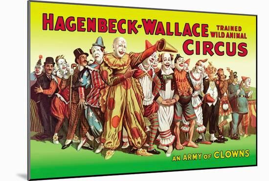 Hagenbeck-Wallace Circus, An Army of Clowns-null-Mounted Art Print