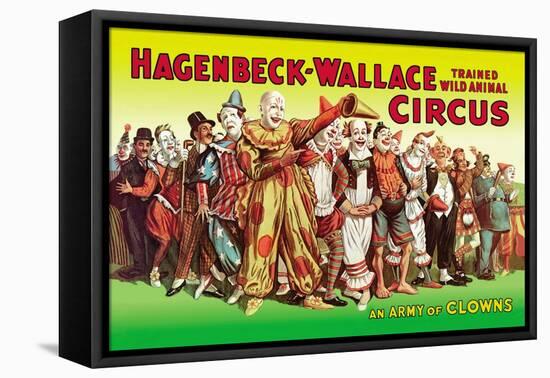 Hagenbeck-Wallace Circus, An Army of Clowns-null-Framed Stretched Canvas