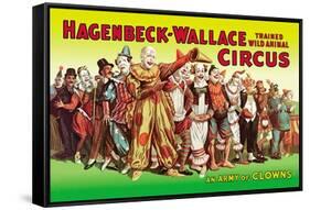 Hagenbeck-Wallace Circus, An Army of Clowns-null-Framed Stretched Canvas