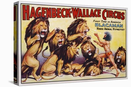 Hagenbeck-Wallace Circus Poster with Hindu Animal Hypnotist-null-Stretched Canvas