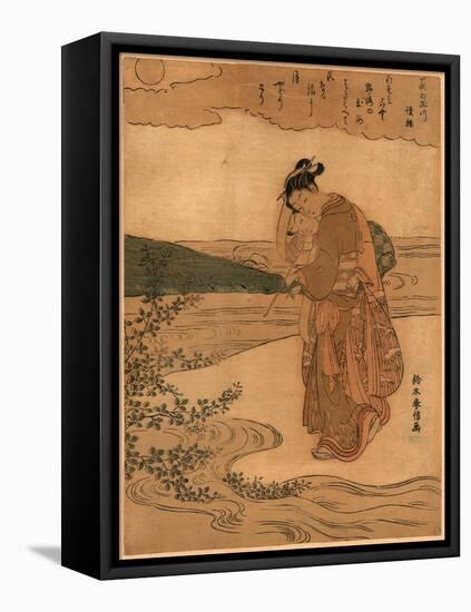 Hagi No Tamagawa-Suzuki Harunobu-Framed Stretched Canvas