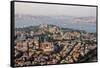 Hagia Sophia and the Blue Mosque, Aerial, Bosphorus, Istanbul, Turkey-Ali Kabas-Framed Stretched Canvas