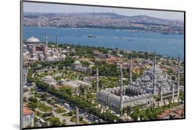 Hagia Sophia and the Blue Mosque, Aerial, Bosphorus, Istanbul, Turkey-Ali Kabas-Mounted Photographic Print