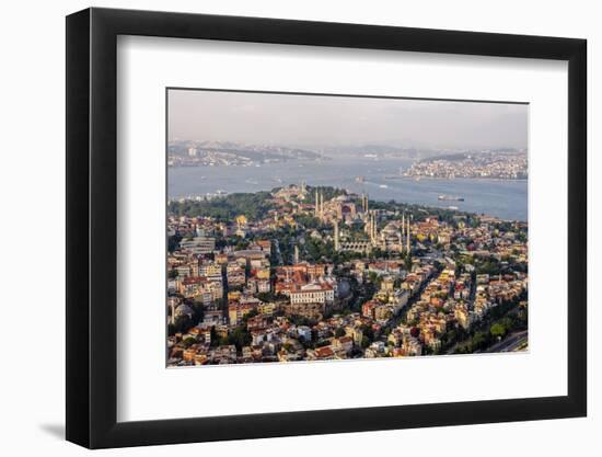 Hagia Sophia and the Blue Mosque, Aerial, Bosphorus, Istanbul, Turkey-Ali Kabas-Framed Photographic Print