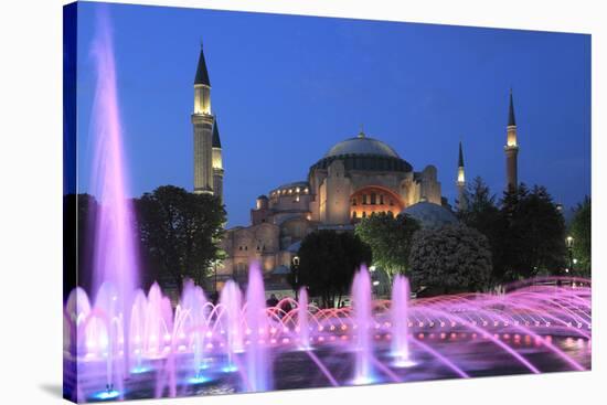 Hagia Sophia (Aya Sofya) at night, UNESCO World Heritage Site, Sultanahmet Square Park, Istanbul, T-Wendy Connett-Stretched Canvas
