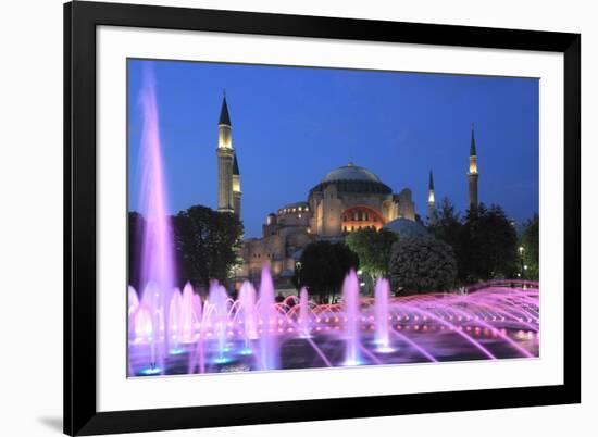 Hagia Sophia (Aya Sofya) at night, UNESCO World Heritage Site, Sultanahmet Square Park, Istanbul, T-Wendy Connett-Framed Photographic Print