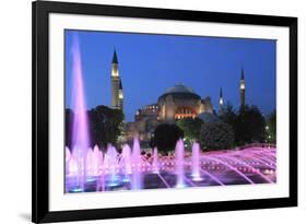 Hagia Sophia (Aya Sofya) at night, UNESCO World Heritage Site, Sultanahmet Square Park, Istanbul, T-Wendy Connett-Framed Photographic Print