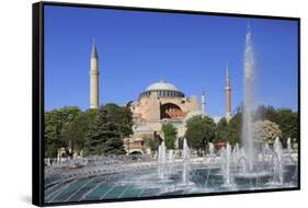 Hagia Sophia (Aya Sofya), UNESCO World Heritage Site, Sultanahmet Square Park, Istanbul, Turkey, Eu-Wendy Connett-Framed Stretched Canvas