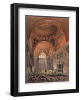 Hagia Sophia, Interior, Constantinople, Published 1852-Gaspard Fossati-Framed Giclee Print