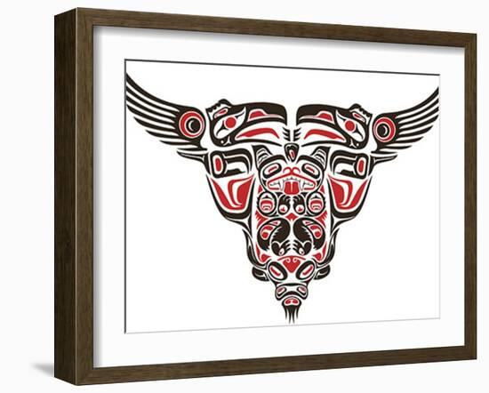 Haida Style Tattoo Design Created With Animal Images-Arty-Framed Art Print