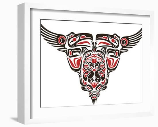 Haida Style Tattoo Design Created With Animal Images-Arty-Framed Art Print