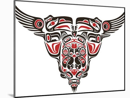 Haida Style Tattoo Design Created With Animal Images-Arty-Mounted Art Print