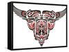 Haida Style Tattoo Design Created With Animal Images-Arty-Framed Stretched Canvas