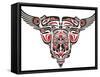 Haida Style Tattoo Design Created With Animal Images-Arty-Framed Stretched Canvas