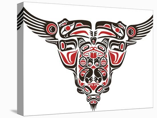 Haida Style Tattoo Design Created With Animal Images-Arty-Stretched Canvas