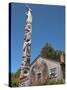 Haida Totem Pole and Tourist Shop, Queen Charlotte Islands, Canada-Savanah Stewart-Stretched Canvas