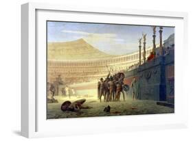 Hail Caesar! We Who are About to Die Salute You, 19th Century-Jean-Leon Gerome-Framed Giclee Print