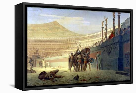 Hail Caesar! We Who are About to Die Salute You, 19th Century-Jean-Leon Gerome-Framed Stretched Canvas