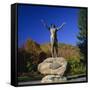 Hail to the Sunrise Statue of Mohawk Indian, on the Mohawk Trail, Massachusetts, New England, USA-Roy Rainford-Framed Stretched Canvas