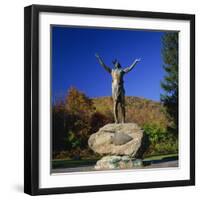 Hail to the Sunrise Statue of Mohawk Indian, on the Mohawk Trail, Massachusetts, New England, USA-Roy Rainford-Framed Photographic Print