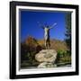 Hail to the Sunrise Statue of Mohawk Indian, on the Mohawk Trail, Massachusetts, New England, USA-Roy Rainford-Framed Photographic Print