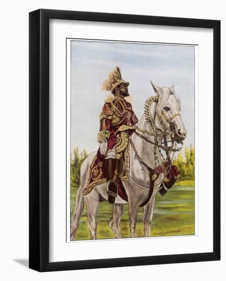 Haile Selassie Emperor of Ethiopia on His Horse-O. De Goguine-Framed Photographic Print