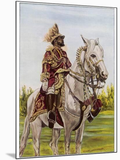 Haile Selassie Emperor of Ethiopia on His Horse-O. De Goguine-Mounted Photographic Print