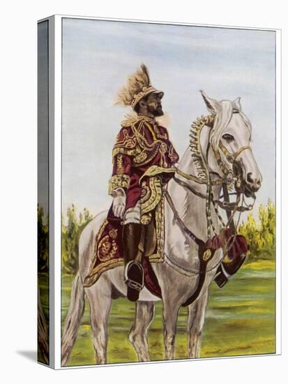 Haile Selassie Emperor of Ethiopia on His Horse-O. De Goguine-Stretched Canvas