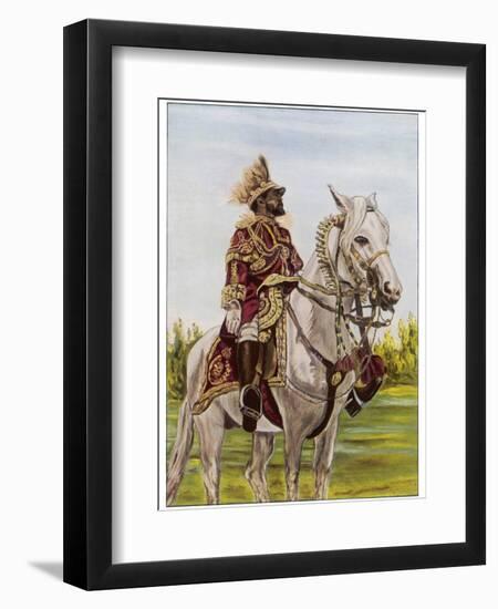 Haile Selassie Emperor of Ethiopia on His Horse-O. De Goguine-Framed Photographic Print