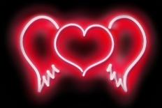 Neon Heart Wings RB-Hailey Carr-Art Print