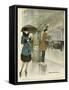 Hailing a Paris Cab-Piere Colombier-Framed Stretched Canvas