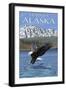 Haines, Alaska, Eagle Fishing-Lantern Press-Framed Art Print