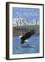 Haines, Alaska, Eagle Fishing-Lantern Press-Framed Art Print